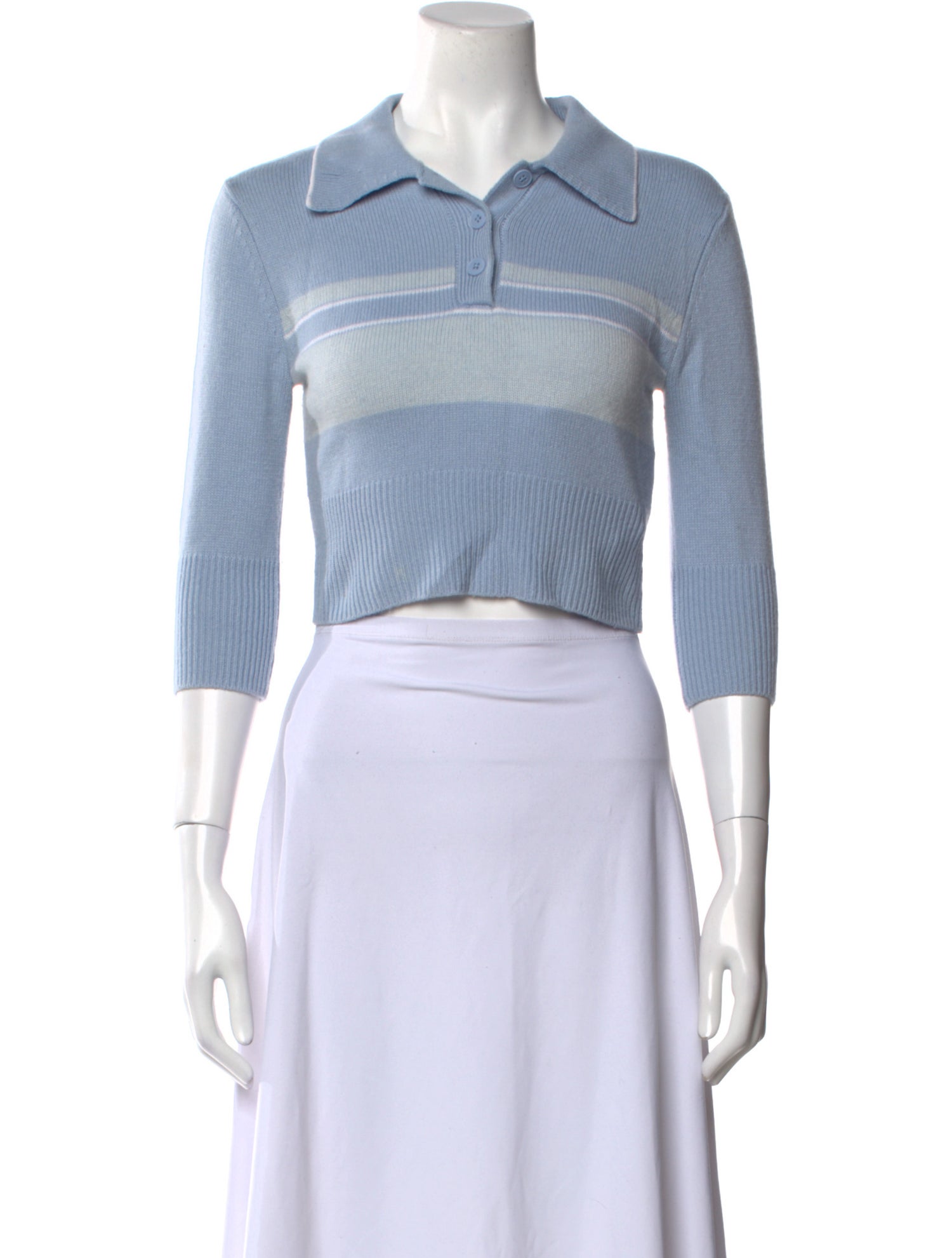 RE/DONE Three-Quarter Sleeve Crop Top