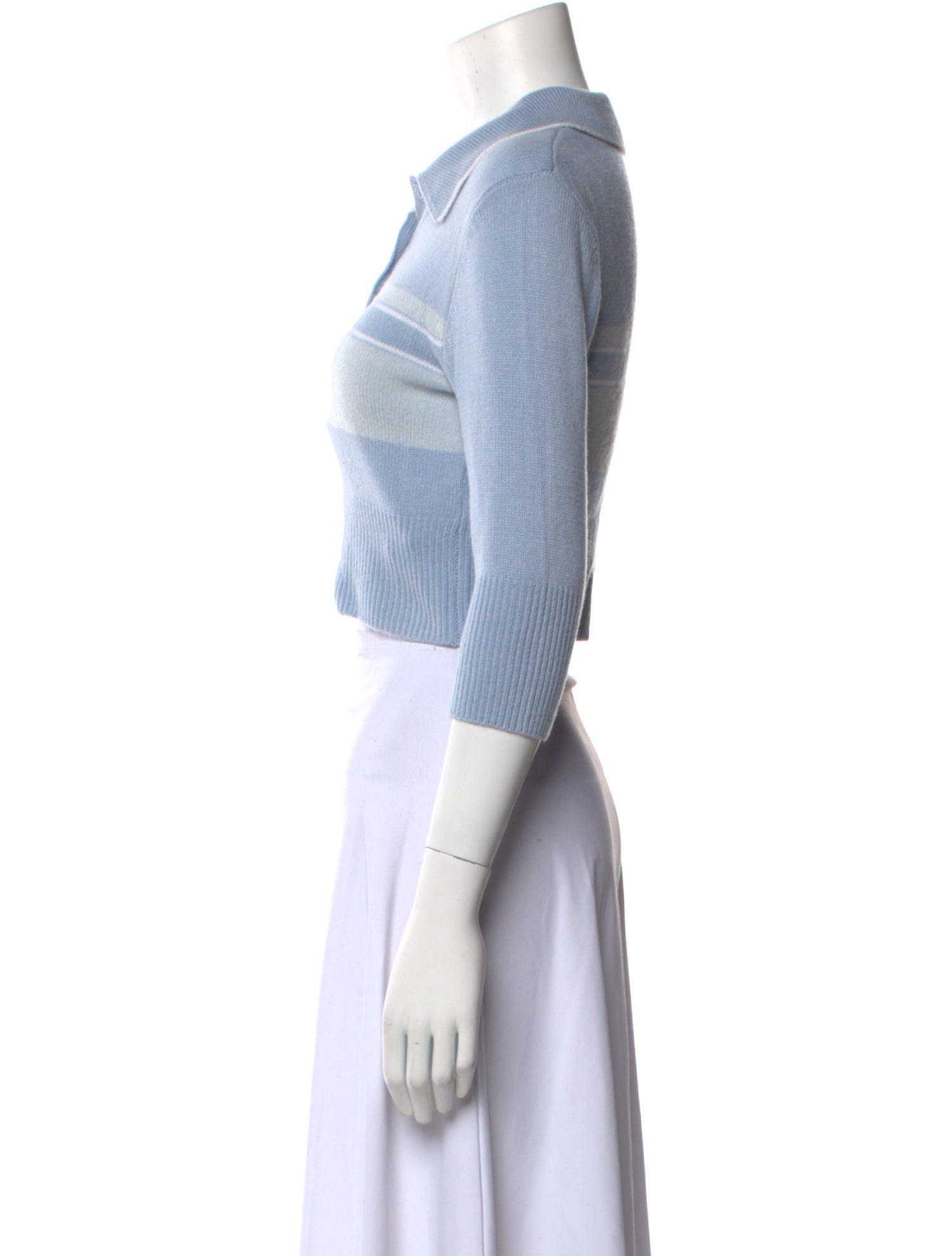 RE/DONE Three-Quarter Sleeve Crop Top