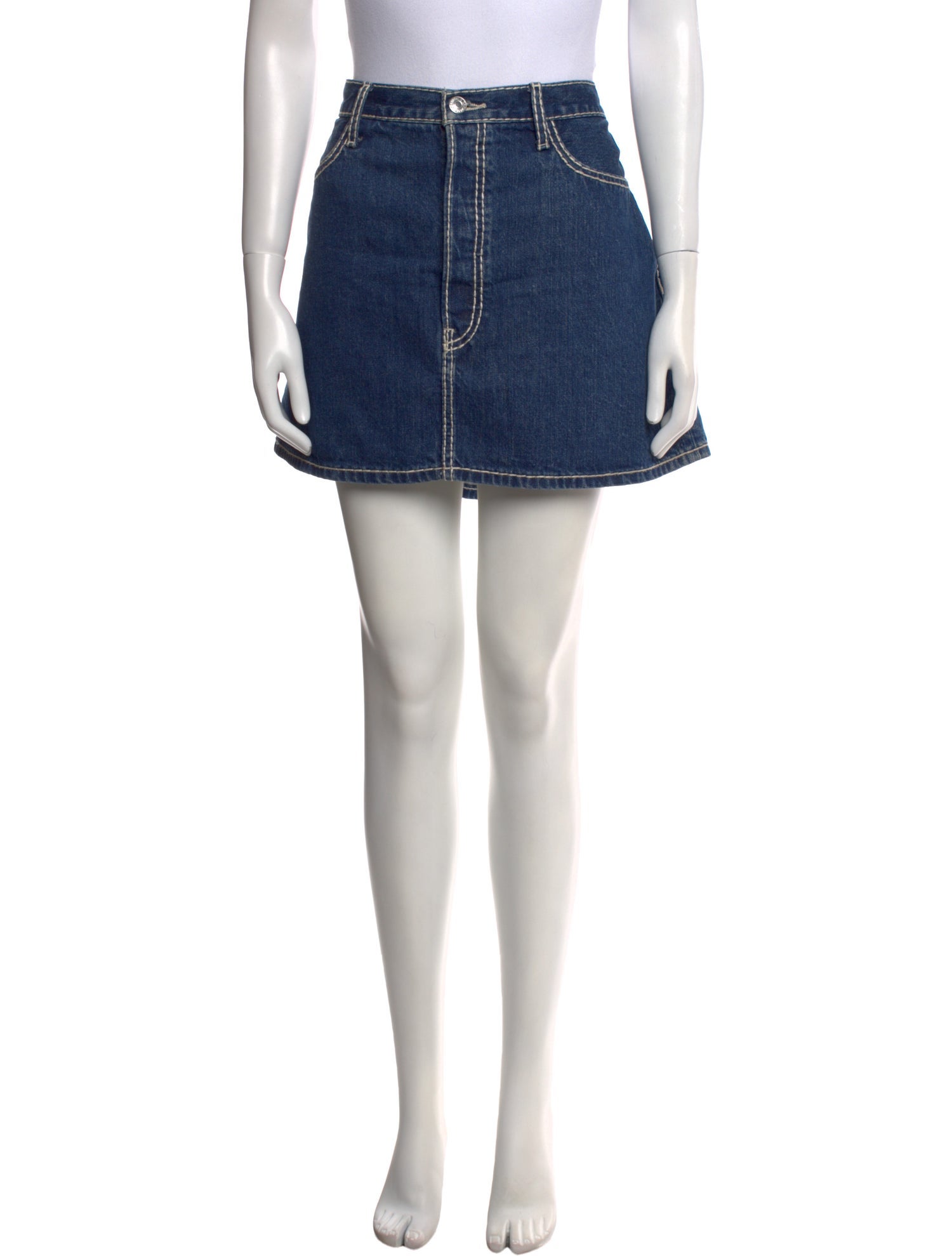 RE/DONE Raw-Edge Trim Mini Skirt