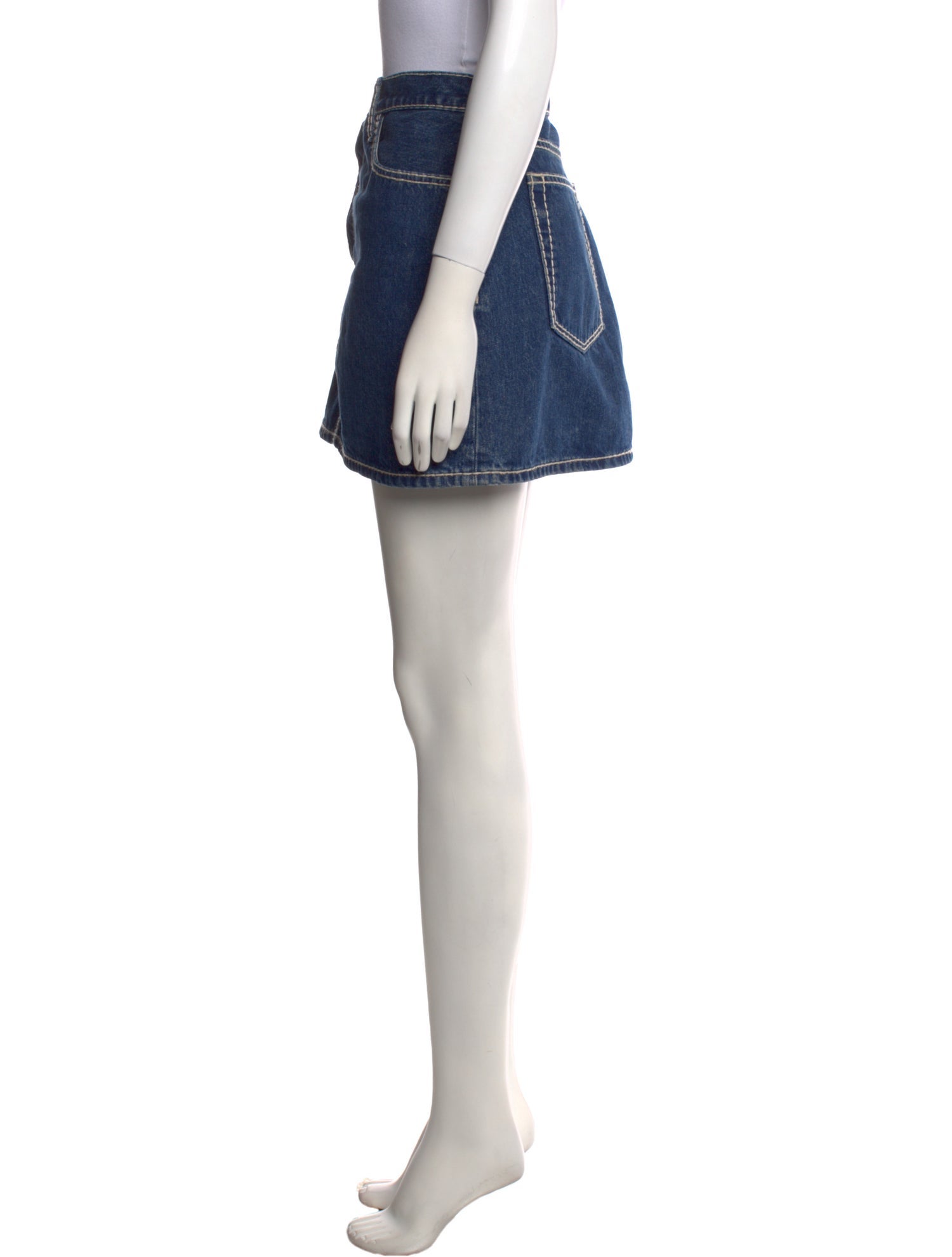 RE/DONE Raw-Edge Trim Mini Skirt