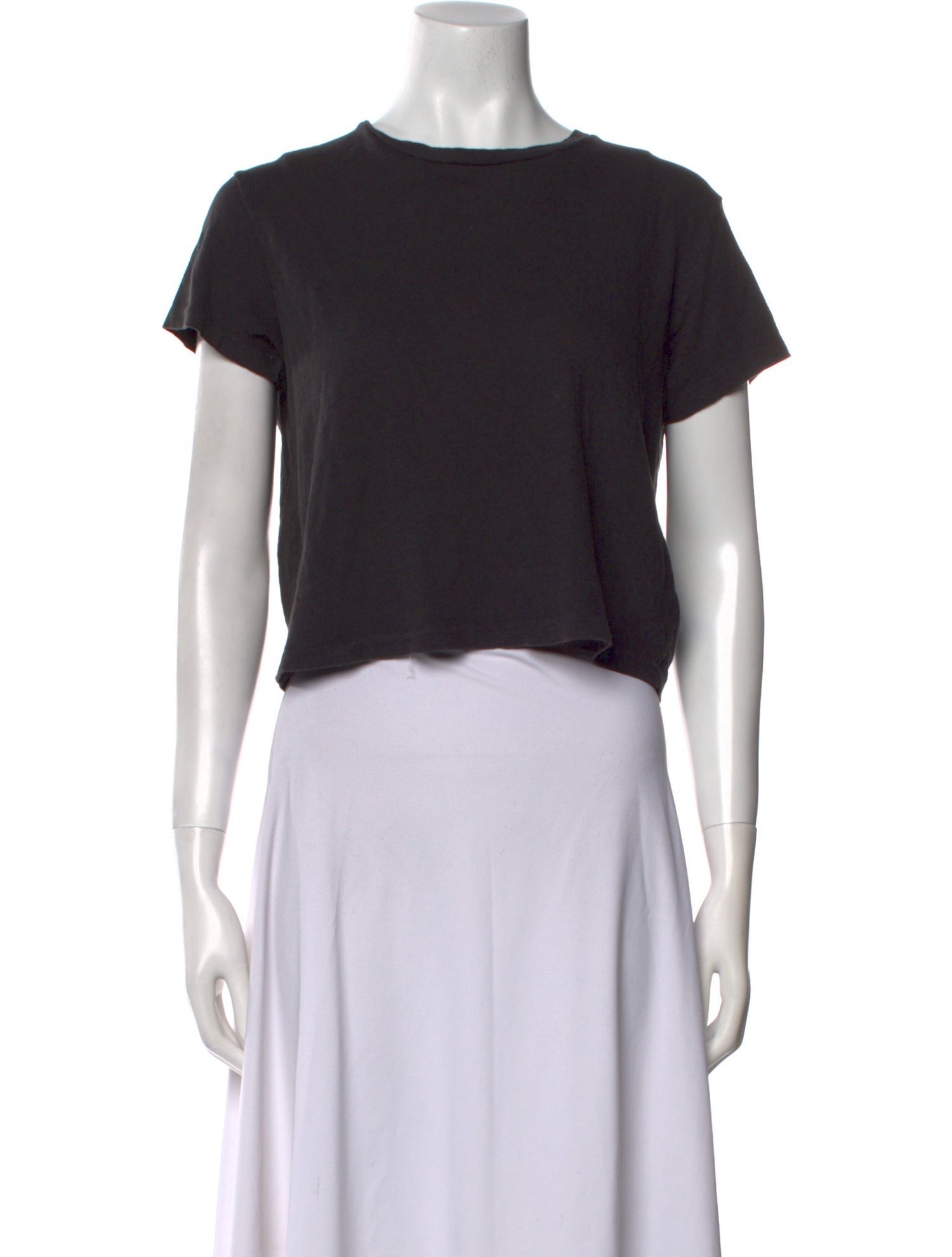 Re/Done x Hanes Bateau Neckline Short Sleeve Crop Top