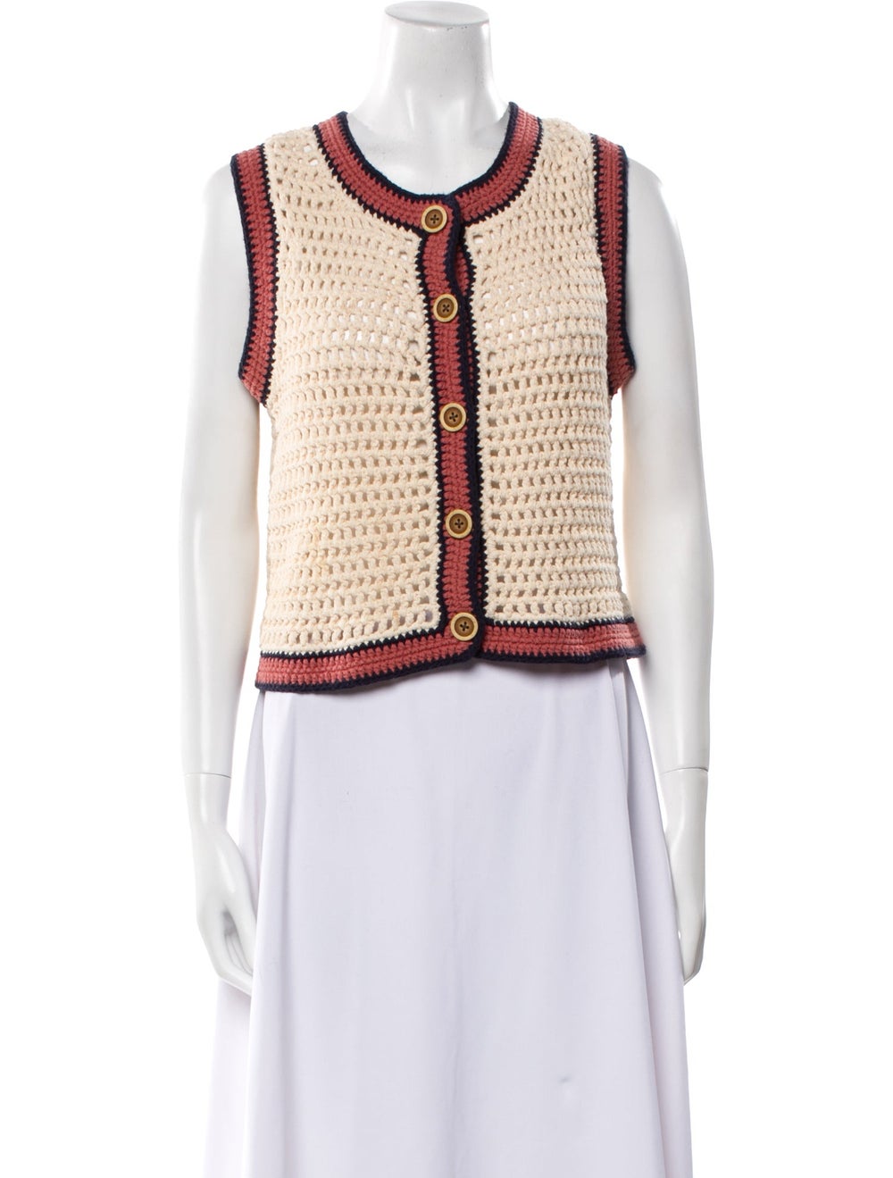 Re/Done Crop Top Printed Sleeveless with Scoop Ne… - image 1