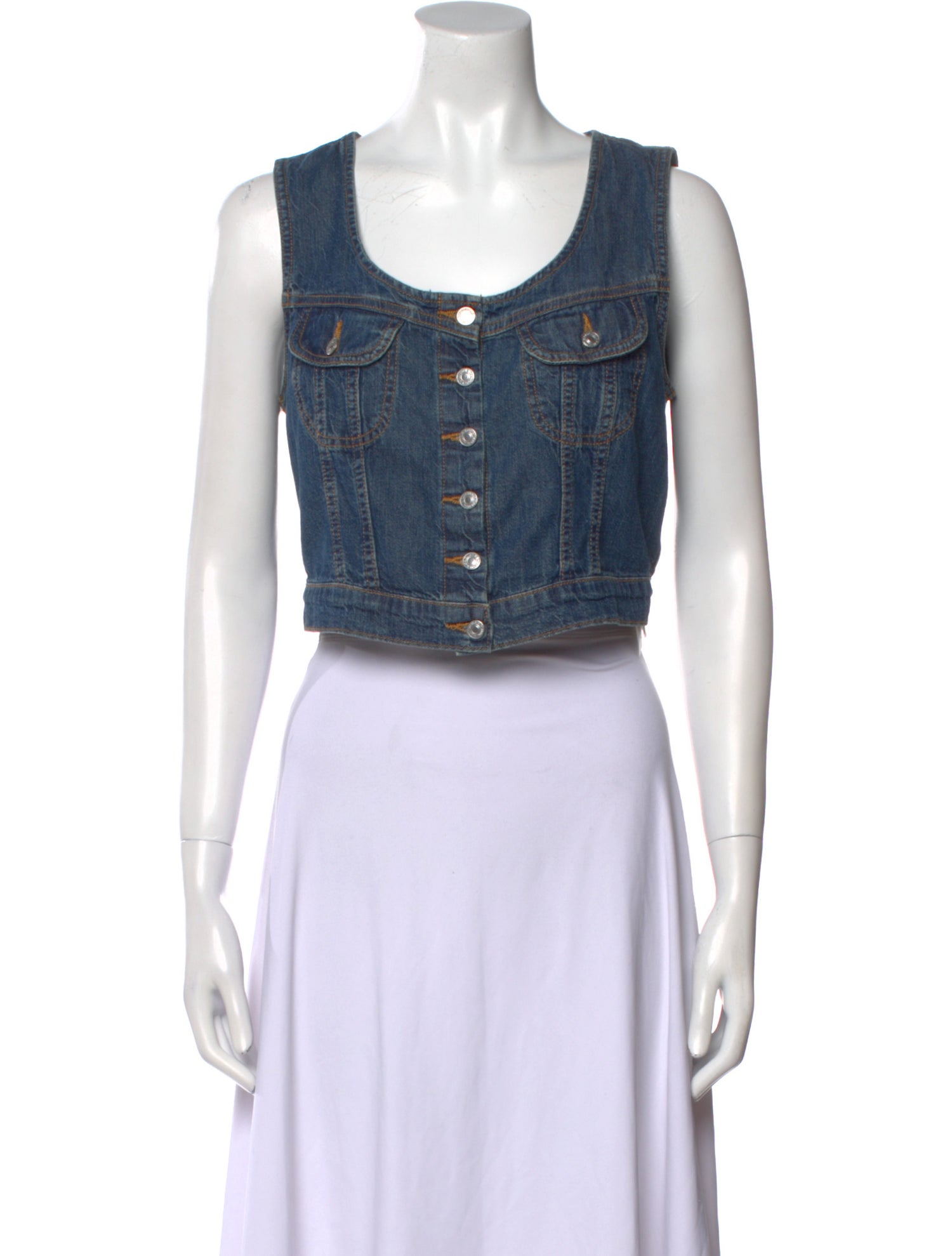 RE/DONE Printed Scoop Neck Crop Top w/ Tags