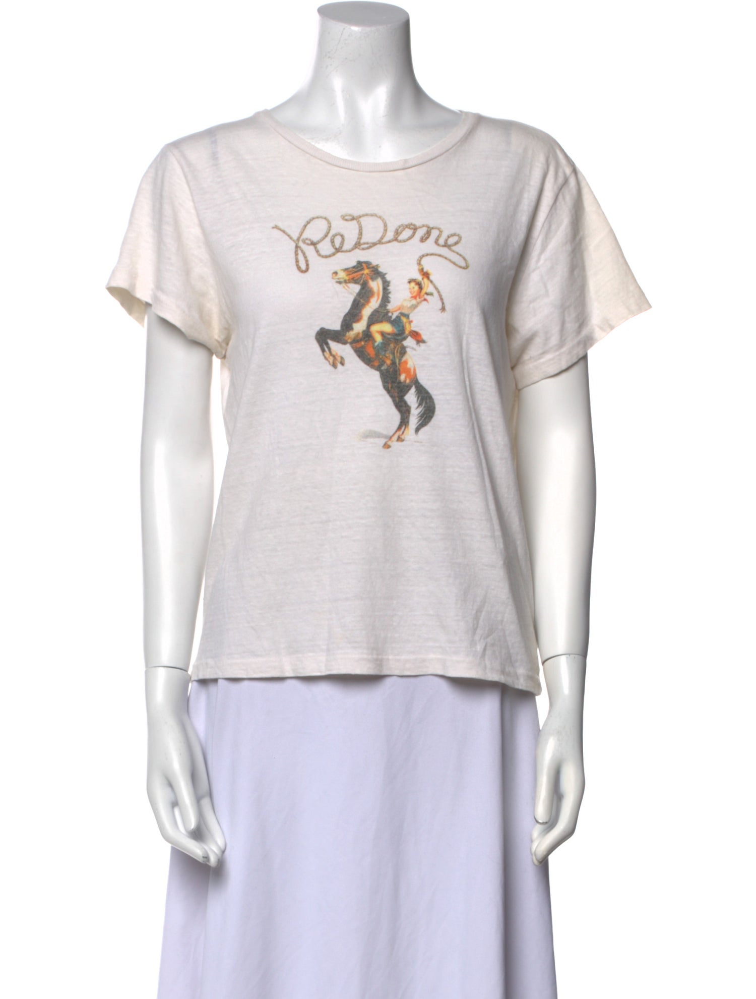 RE/DONE Graphic Print Scoop Neck T-Shirt