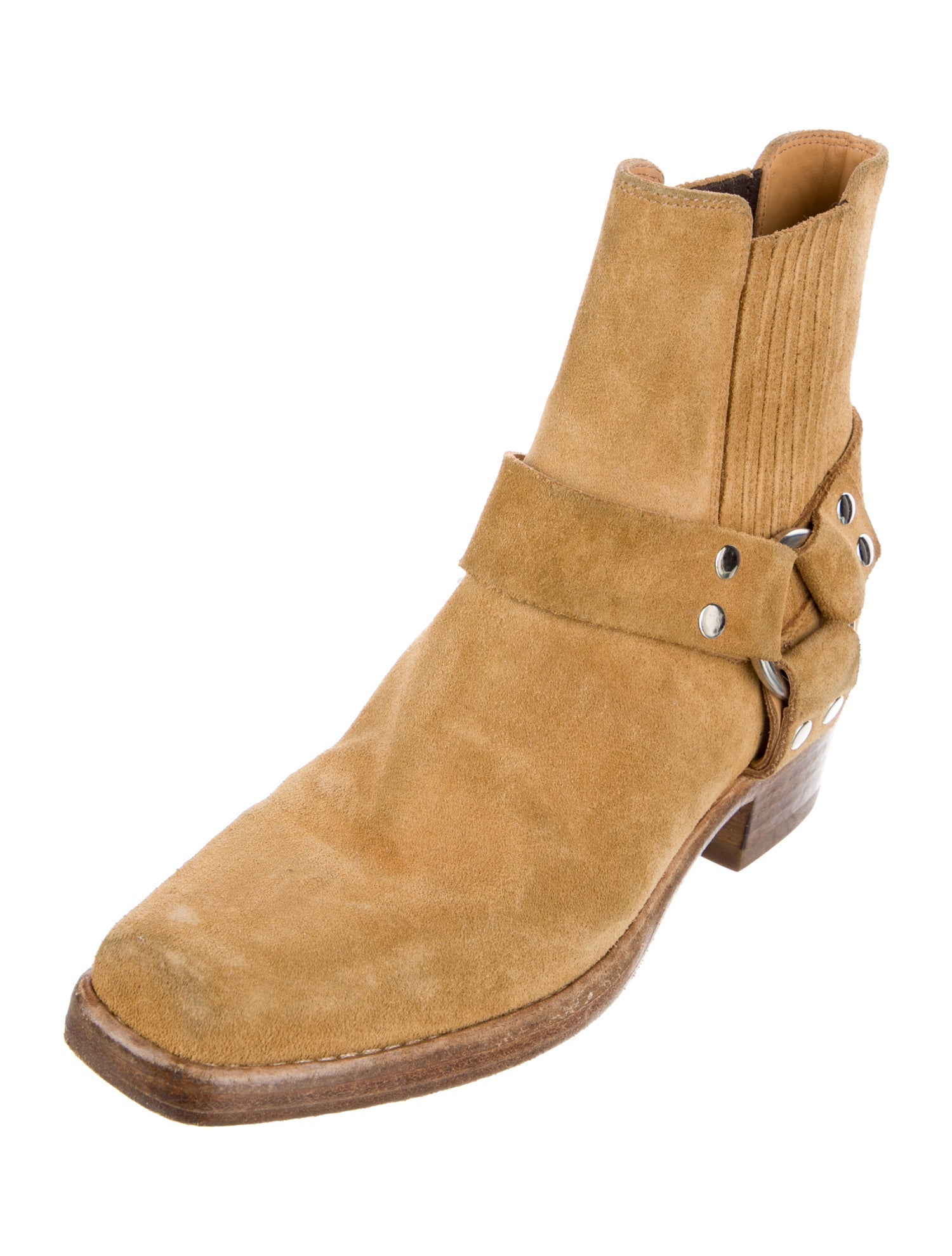 RE/DONE Suede Colorblock Pattern Moto Boots