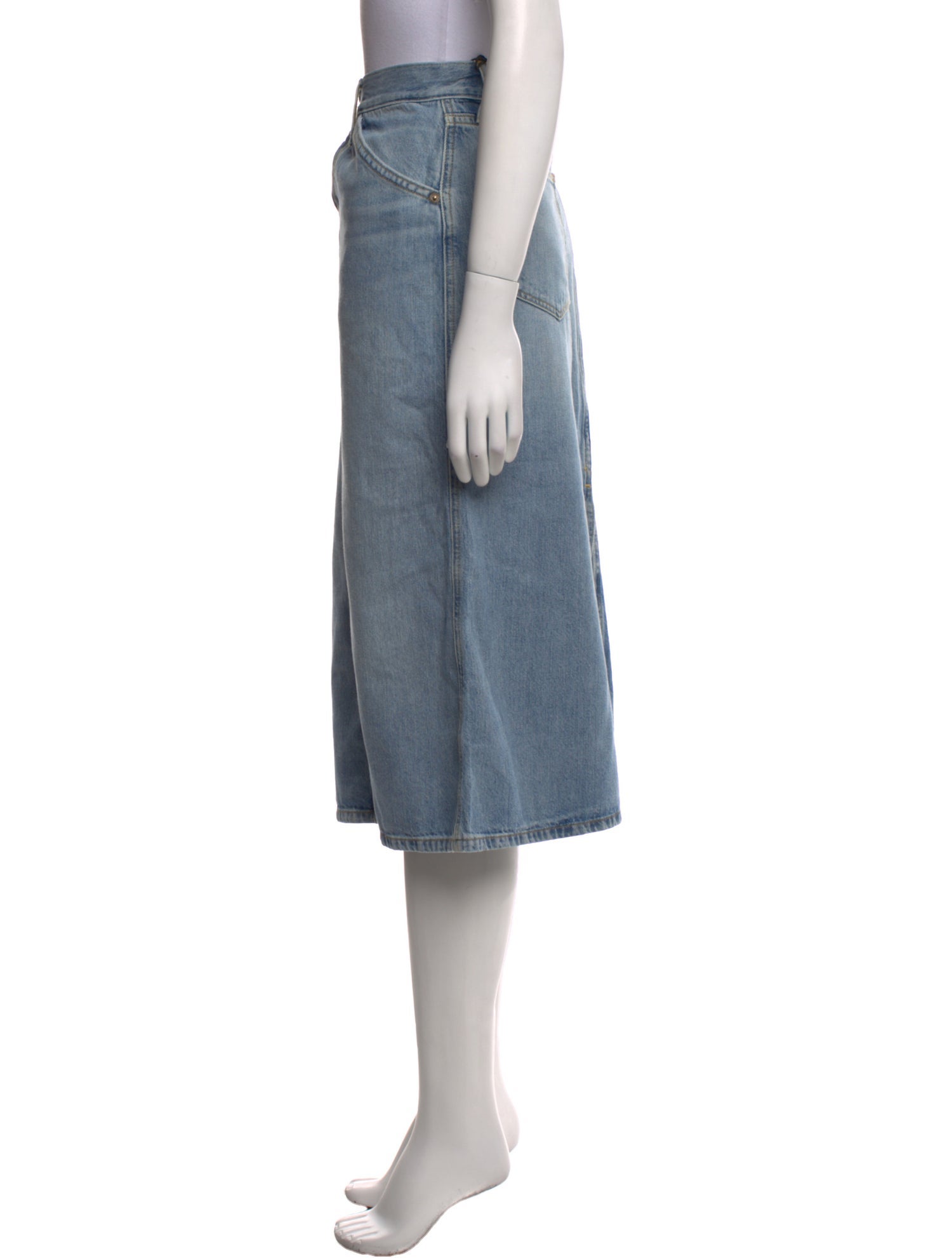 RE/DONE Raw-Edge Trim Midi Length Skirt w/ Tags