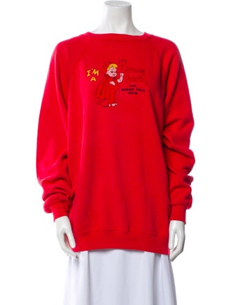 RE/DONE Graphic Print Crew Neck Sweatshirt