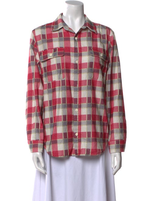 RE/DONE Plaid Print Long Sleeve Button-Up Top