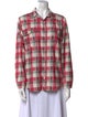 RE/DONE Plaid Print Long Sleeve Button-Up Top