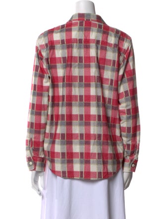 RE/DONE Plaid Print Long Sleeve Button-Up Top