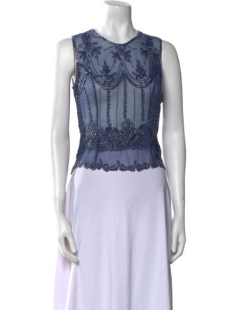 RE/DONE Silk Crew Neck Crop Top