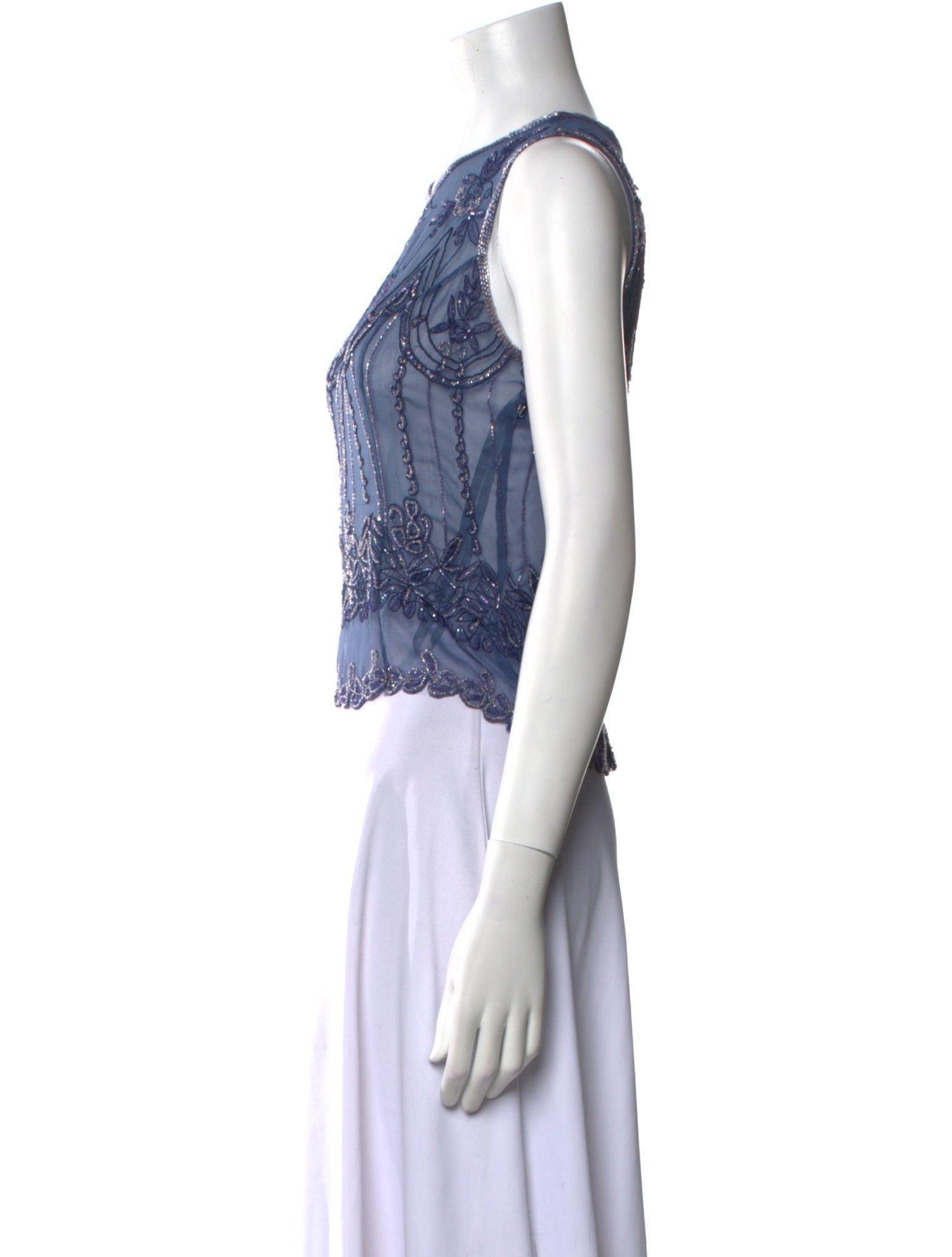 RE/DONE Silk Crew Neck Crop Top