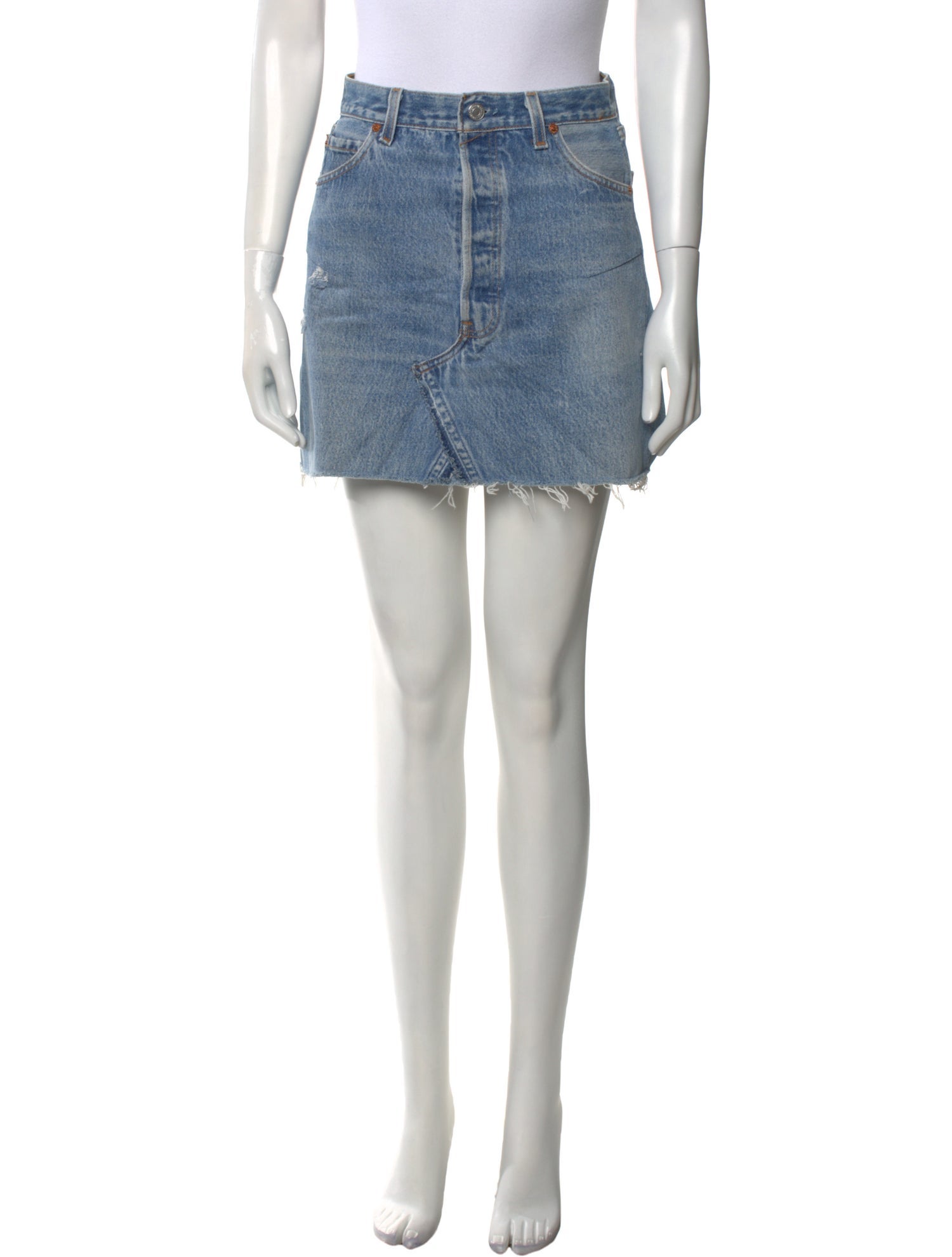 RE/DONE Distressed Accents Mini Skirt