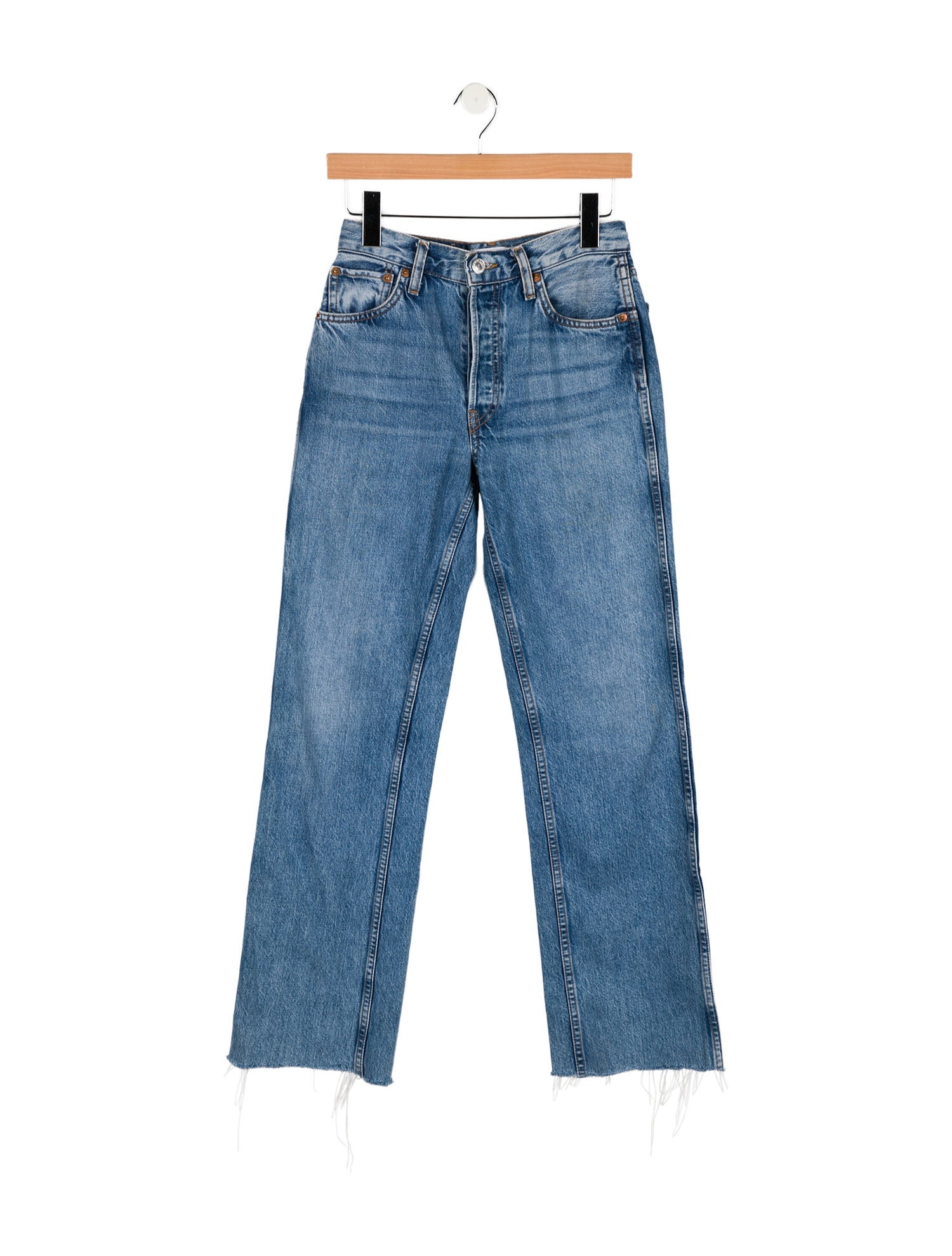 RE/DONE High-Rise Straight Leg Jeans