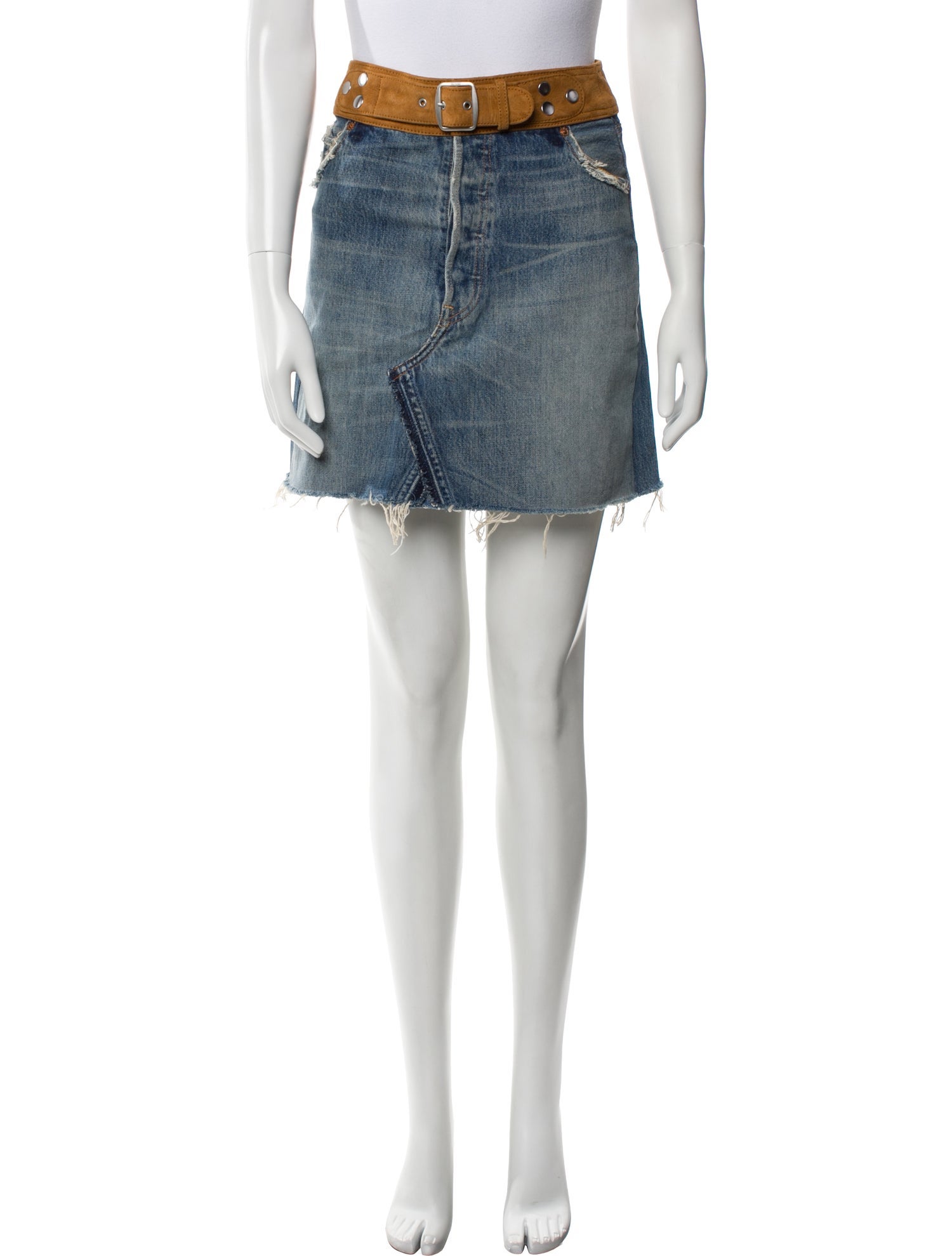 RE/DONE Distressed Accents Mini Skirt