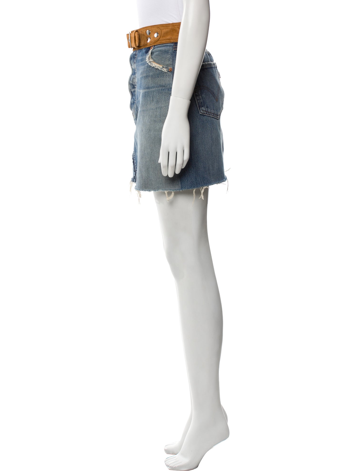 RE/DONE Distressed Accents Mini Skirt