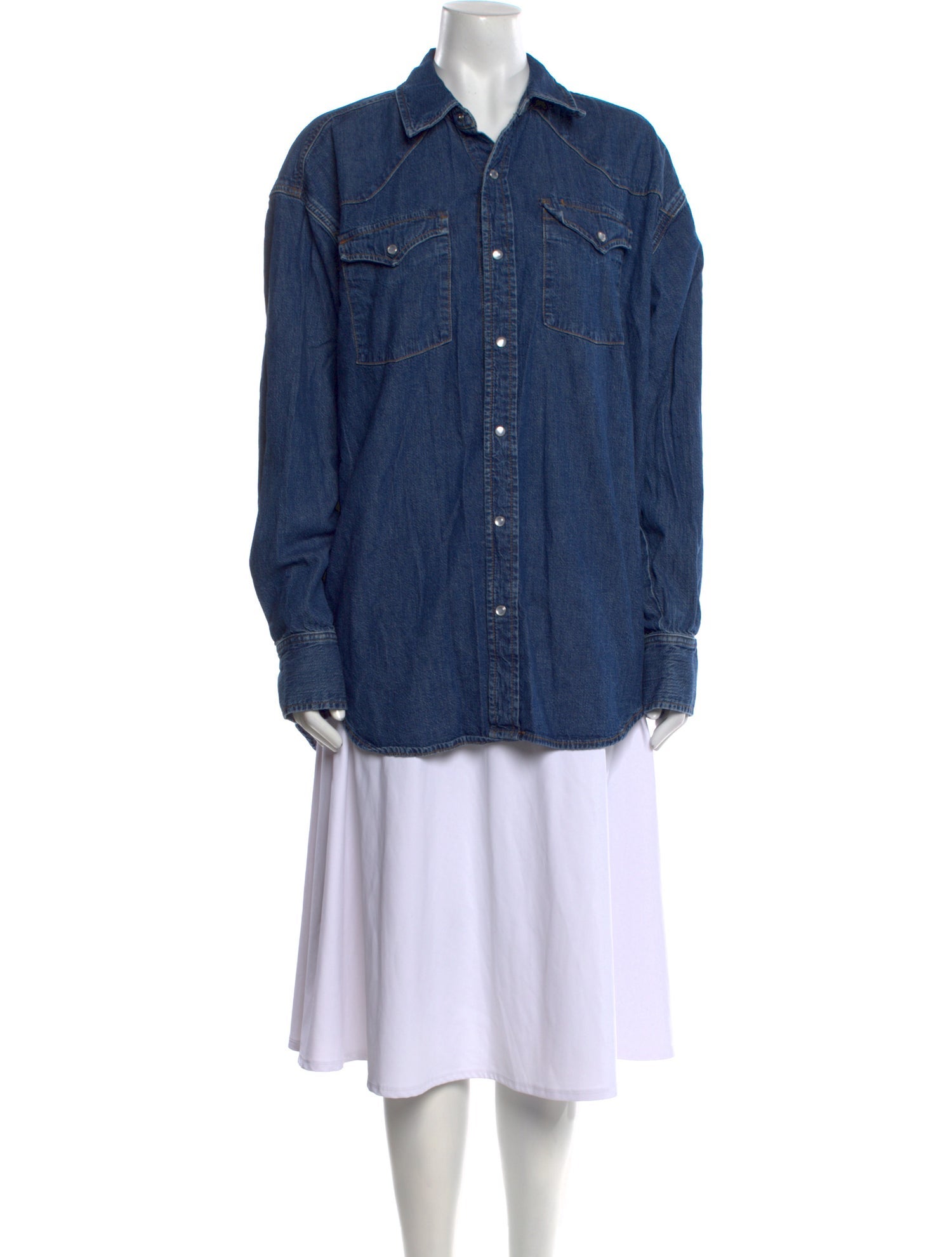 RE/DONE Long Sleeve Button-Up Top