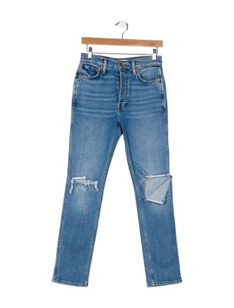 RE/DONE High-Rise Straight Leg Jeans