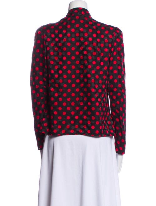 RE/DONE Silk Polka Dot Print Button-Up Top