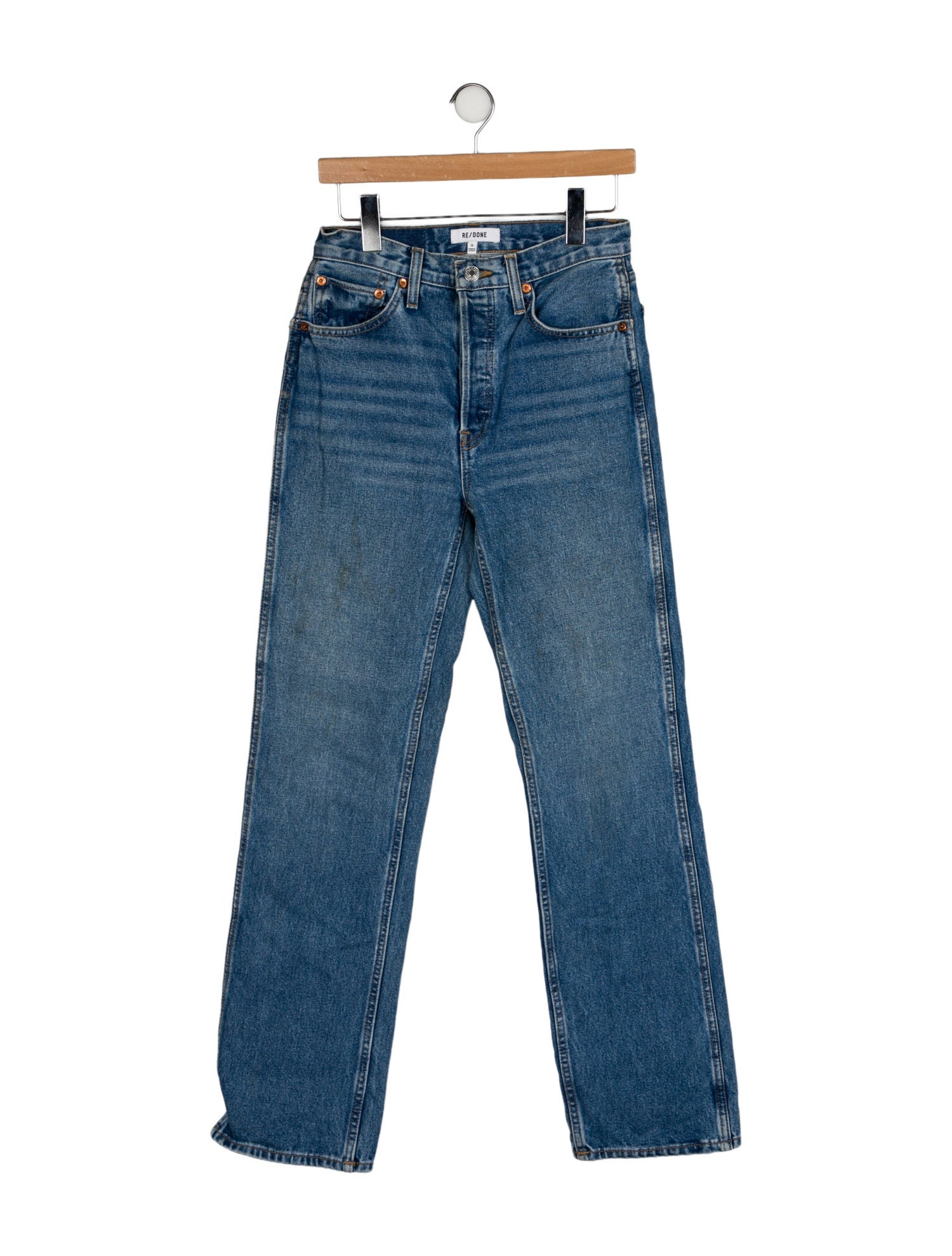 RE/DONE High-Rise Straight Leg Jeans