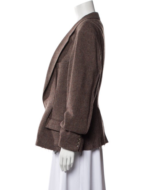 RE/DONE Wool Plaid Print Blazer