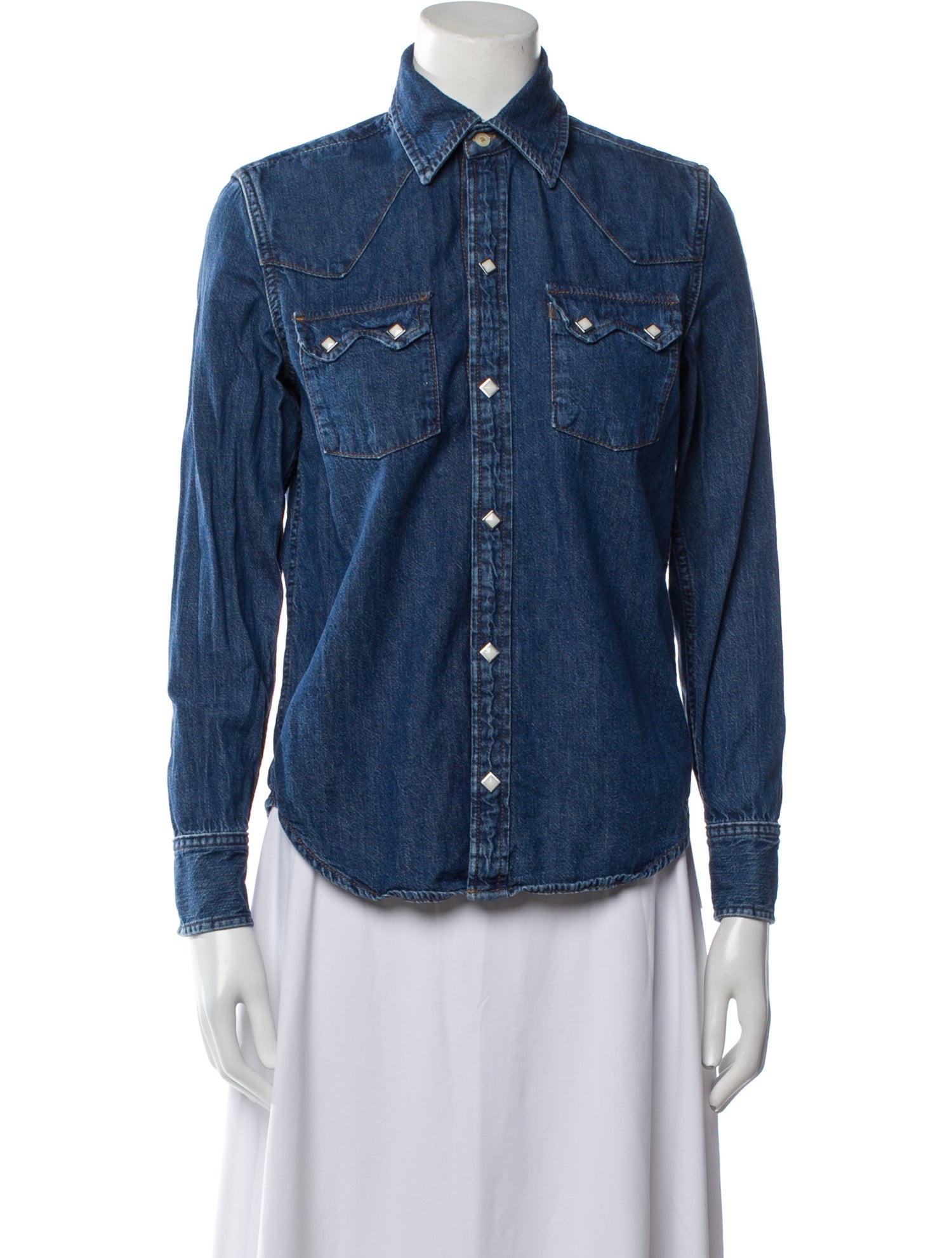 RE/DONE Long Sleeve Button-Up Top