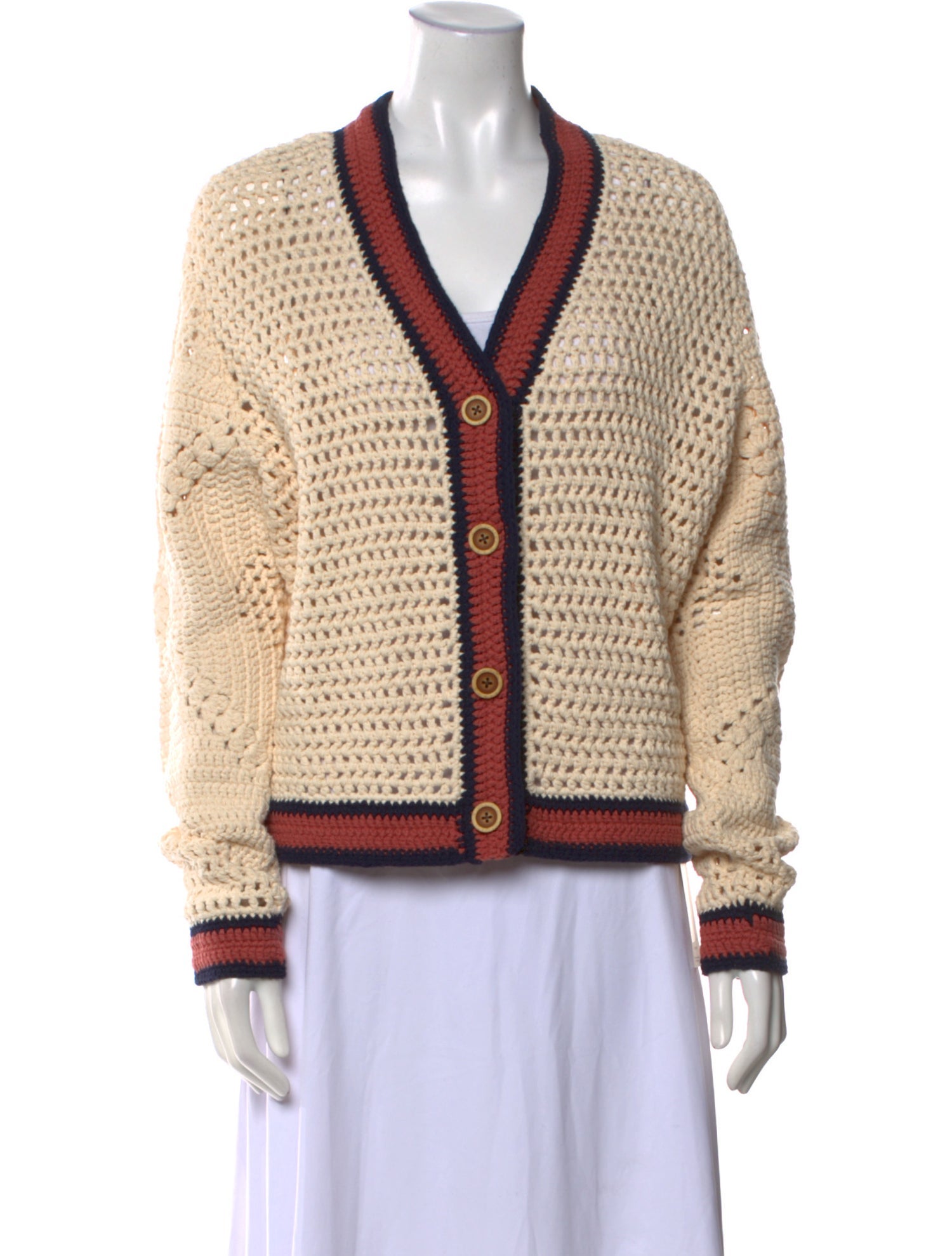 RE/DONE Colorblock Pattern V-Neck Sweater