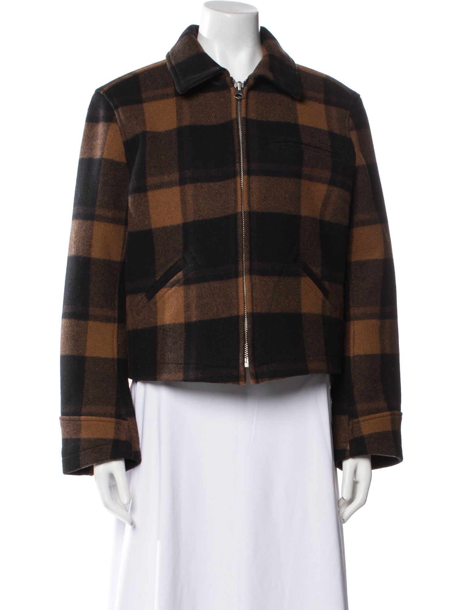 RE/DONE Wool Plaid Print Jacket