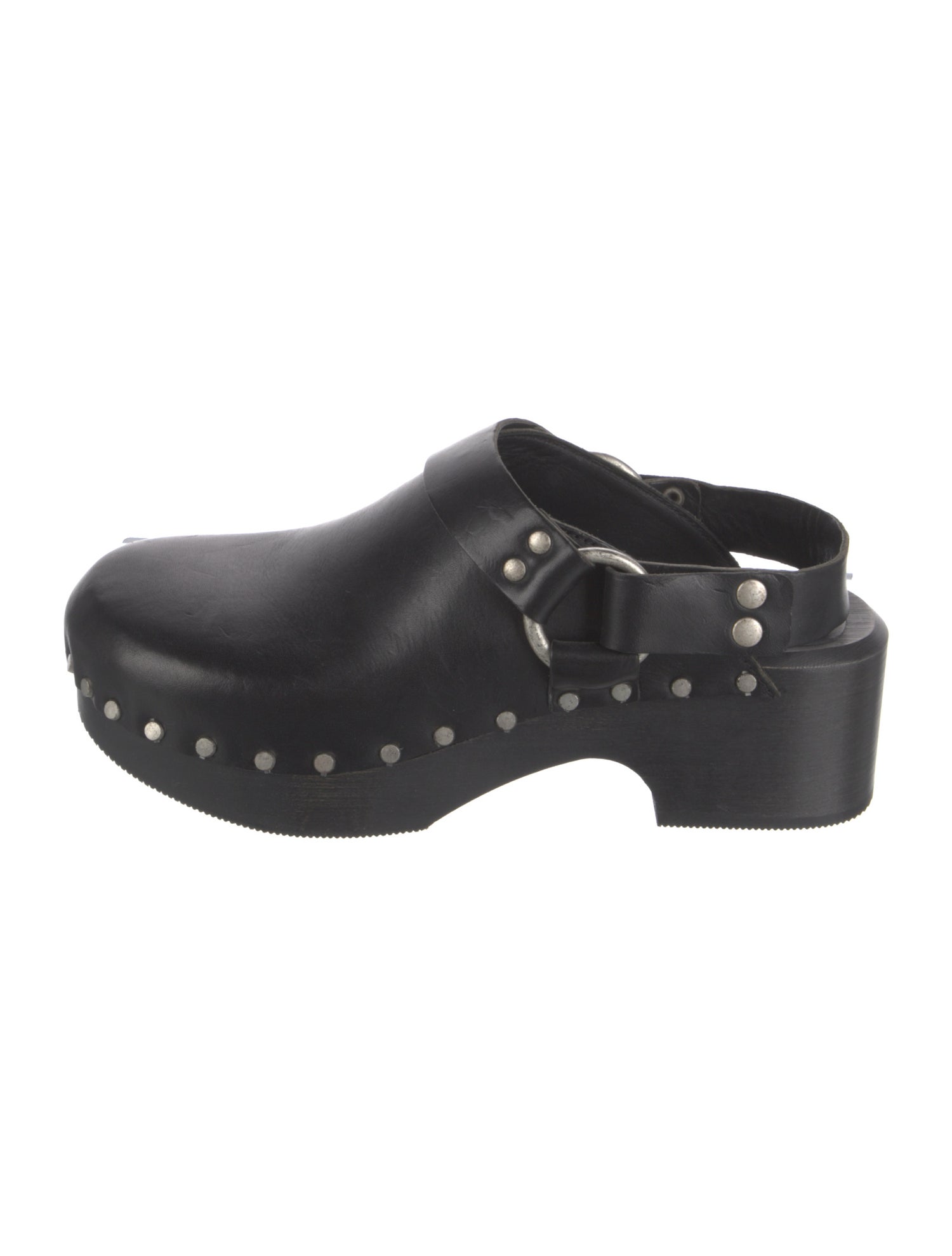 RE/DONE Leather Studded Accents Slingback Flats