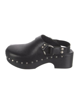 RE/DONE Leather Studded Accents Slingback Flats