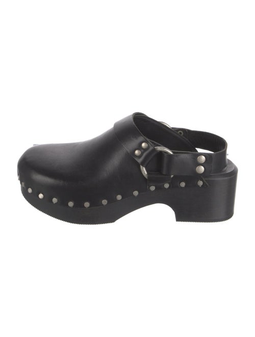 RE/DONE Leather Studded Accents Slingback Flats