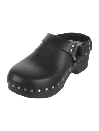 RE/DONE Leather Studded Accents Slingback Flats