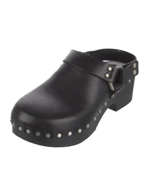 RE/DONE Leather Studded Accents Slingback Flats