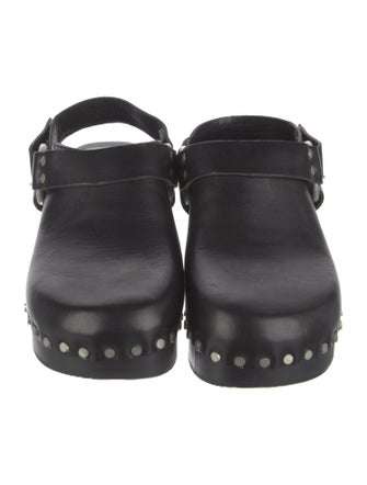 RE/DONE Leather Studded Accents Slingback Flats