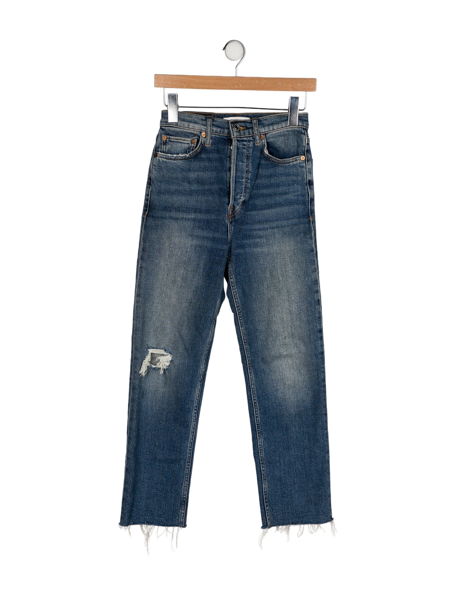 RE/DONE High-Rise Straight Leg Jeans