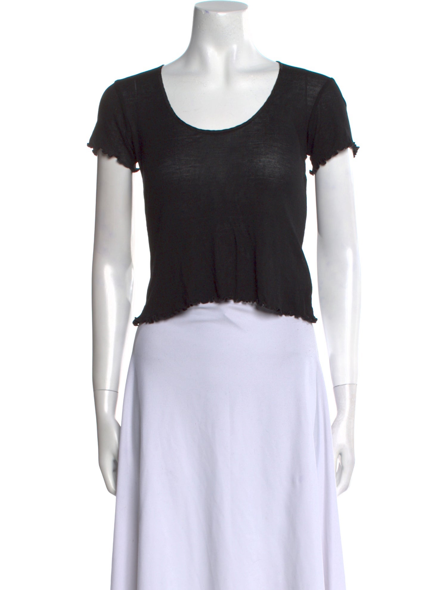 RE/DONE Scoop Neck Short Sleeve Crop Top