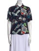 RE/DONE Printed Short Sleeve Button-Up Top