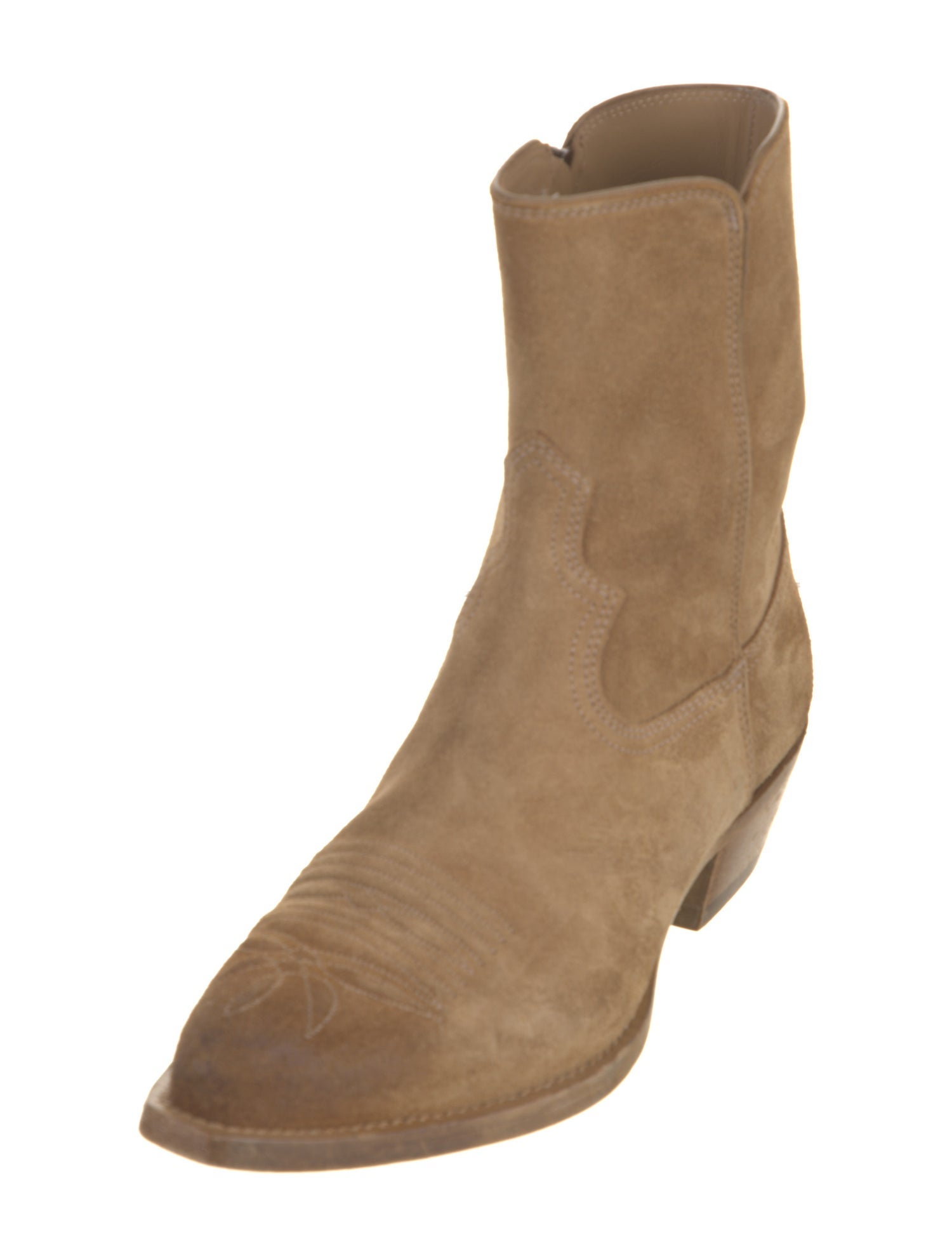 RE/DONE Suede Leather Trim Embellishment Western Boots