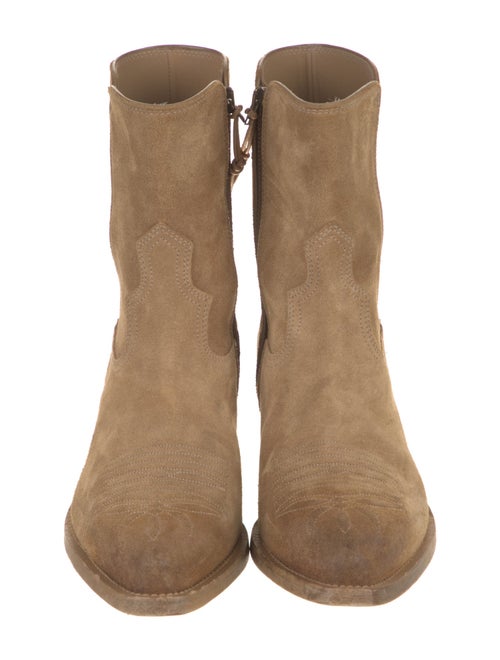 RE/DONE Suede Leather Trim Embellishment Western Boots