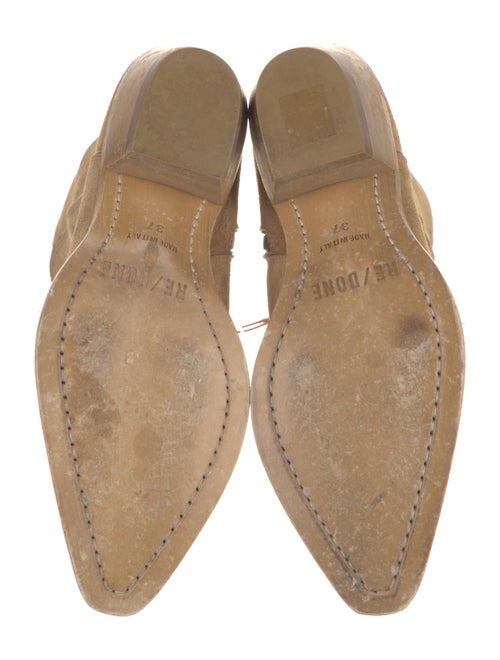 RE/DONE Suede Leather Trim Embellishment Western Boots
