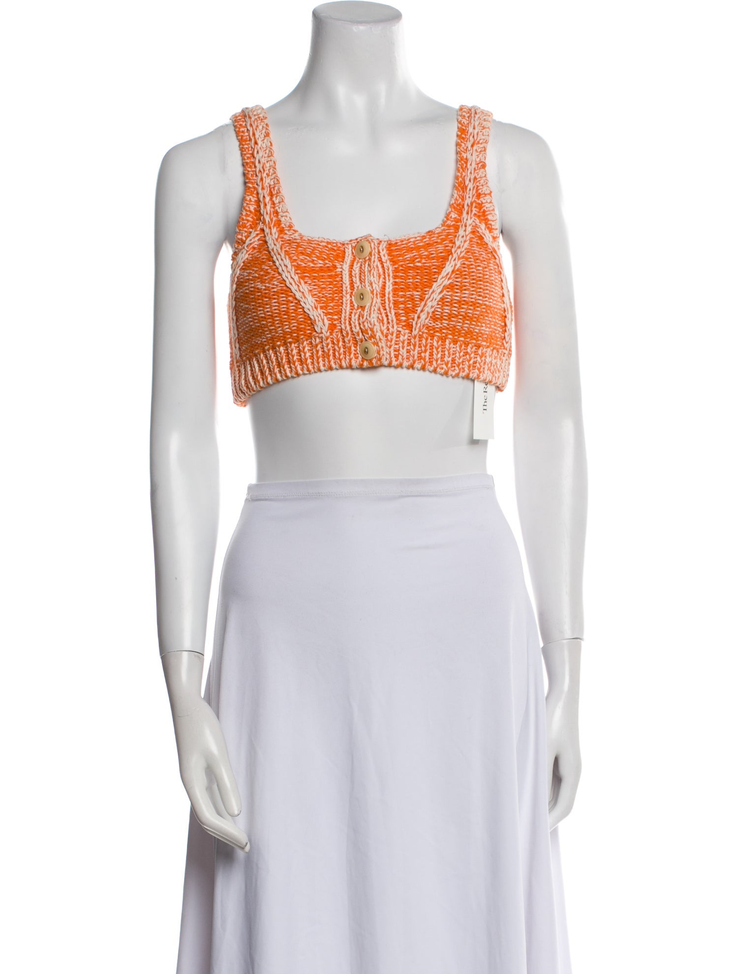 RE/DONE Printed Square Neckline Crop Top