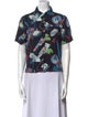 RE/DONE Printed Short Sleeve Button-Up Top