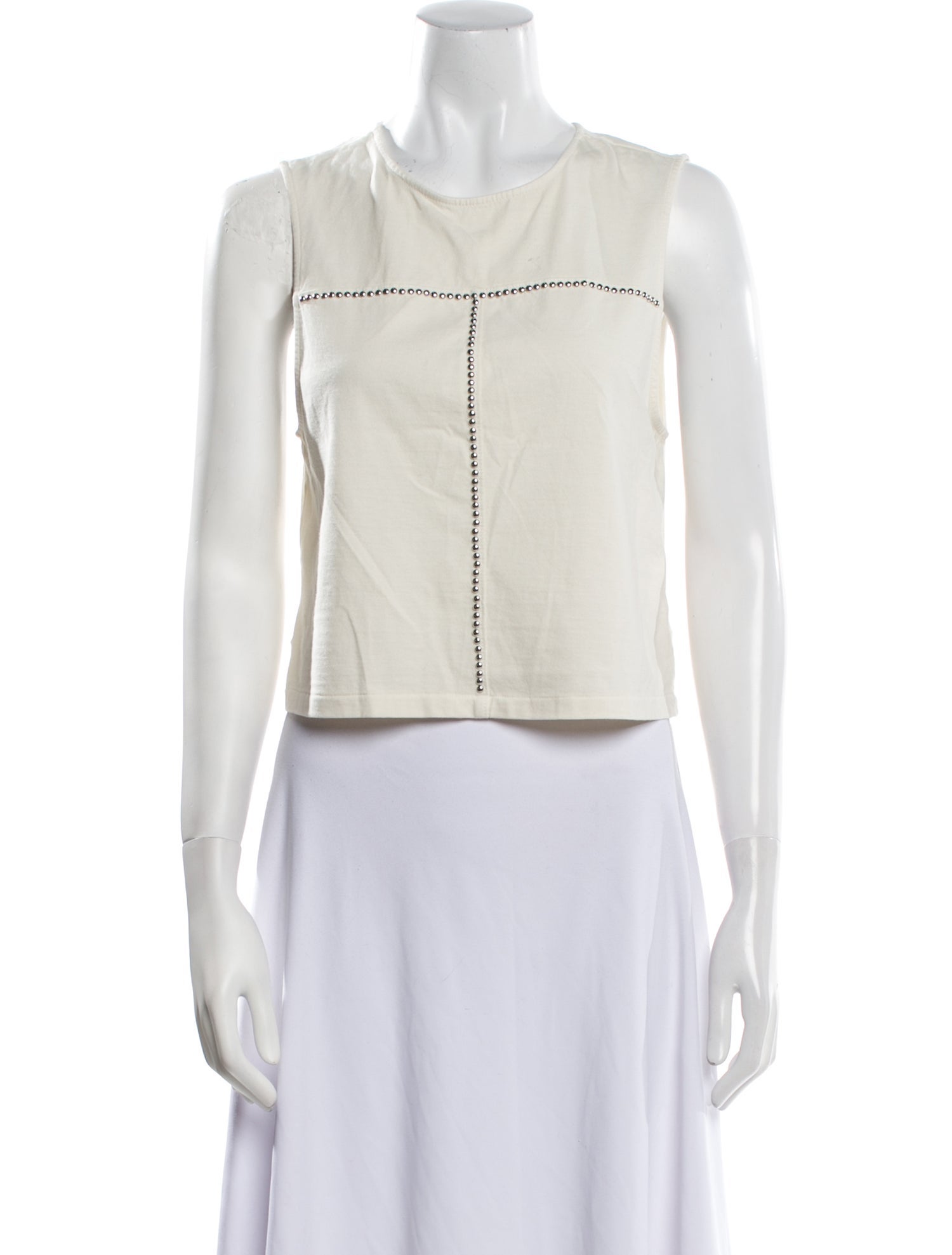 RE/DONE Crew Neck Sleeveless Crop Top