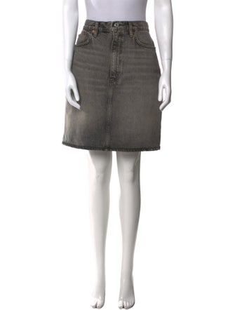 RE/DONE Distressed Accents Knee-Length Skirt