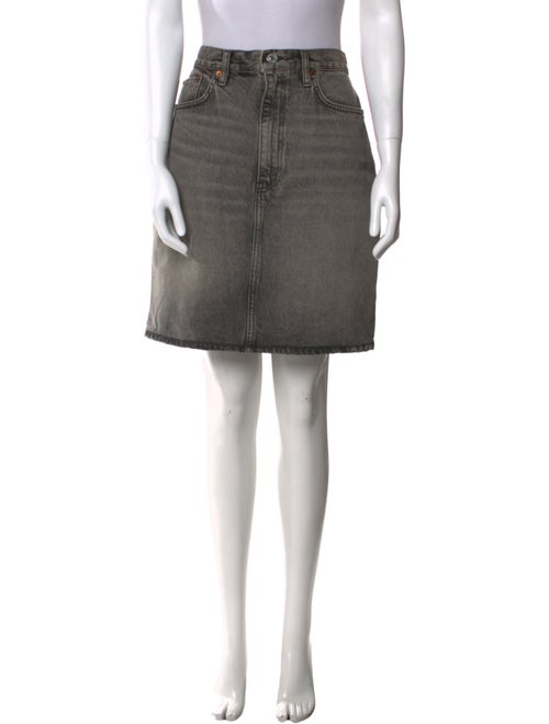RE/DONE Distressed Accents Knee-Length Skirt