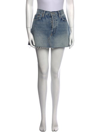 RE/DONE Raw-Edge Trim Mini Skirt