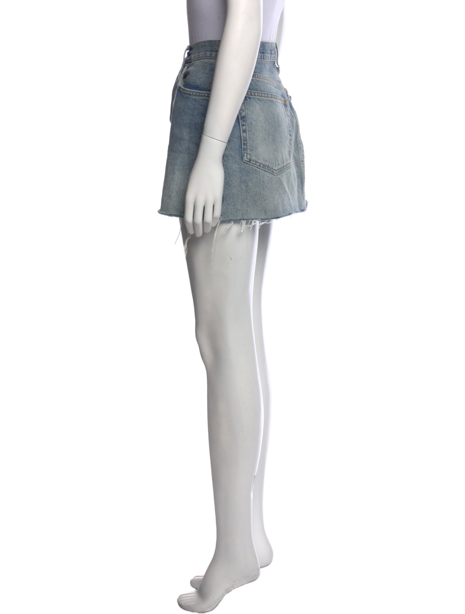 RE/DONE Raw-Edge Trim Mini Skirt