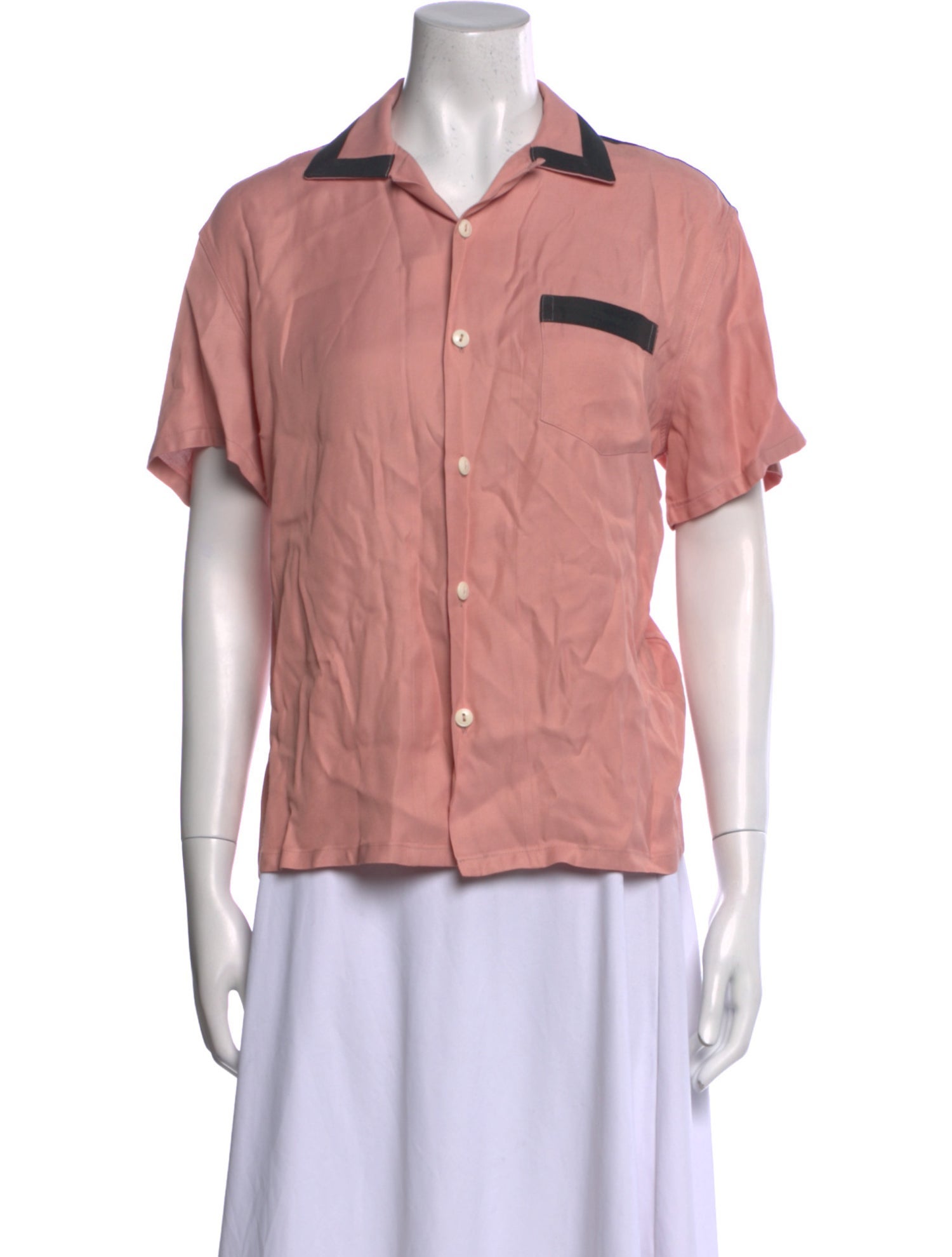 RE/DONE Short Sleeve Button-Up Top