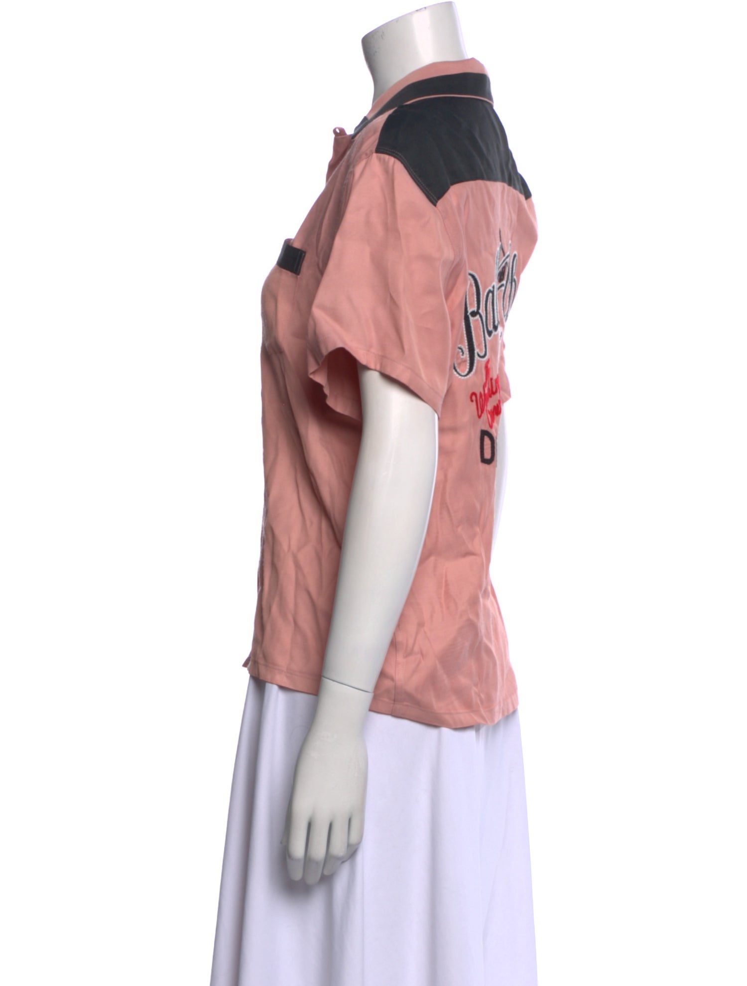 RE/DONE Short Sleeve Button-Up Top