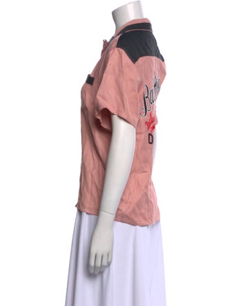 RE/DONE Short Sleeve Button-Up Top